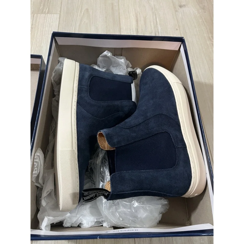 Polo Ralph Lauren Jermain Suede Leather Ankle Chelsea Boots Blue Size 7D.